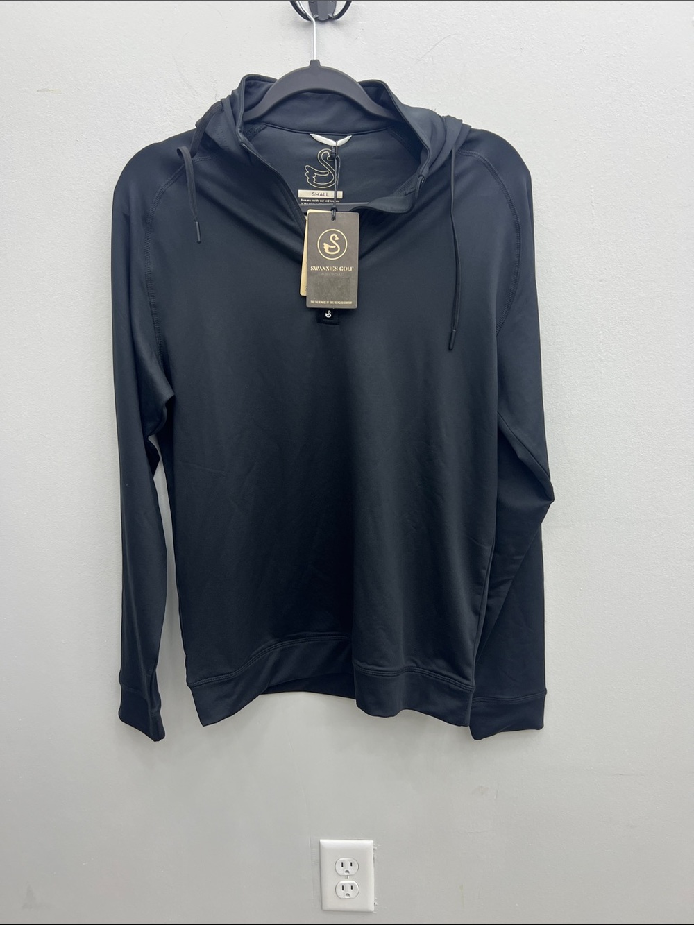 Men's Black Hooded Golf Top